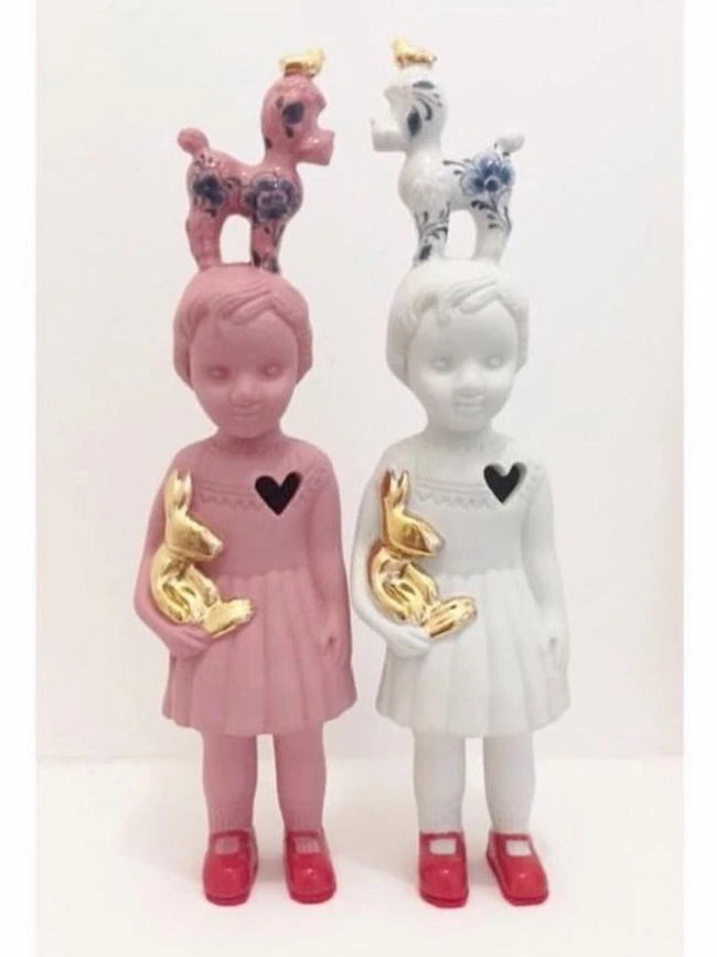 Pupke met Poedel wit met poedel delftsblauw 3