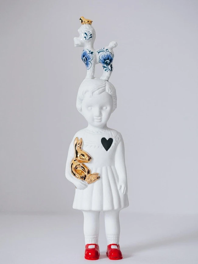 Pupke met Poedel wit met poedel delftsblauw 1